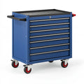 Servante d atelier 80 x 45 x 95 cm en acier bleu avec 7 tiroirs et roulettes