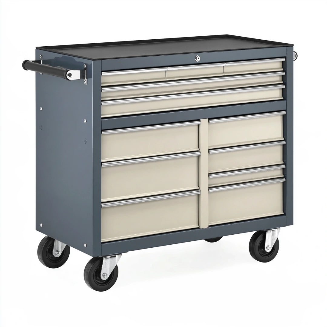 Servante d atelier 100 cm en acier gris anthracite à 11 tiroirs mobile