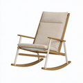 Fauteuil à bascule 100 x 68 x 105 cm bois tissu beige style scandinave