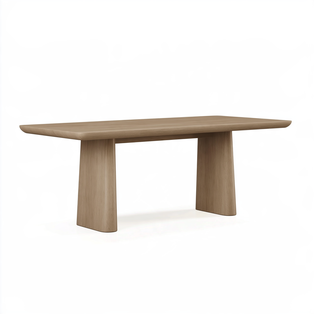 Table de salle à manger 180 x 90 x 75 cm en bois chêne clair style contemporain