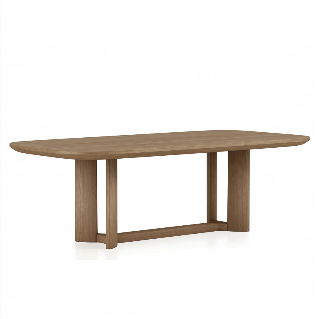 Table à manger 200 x 100 x 75 cm en bois marron clair style contemporain