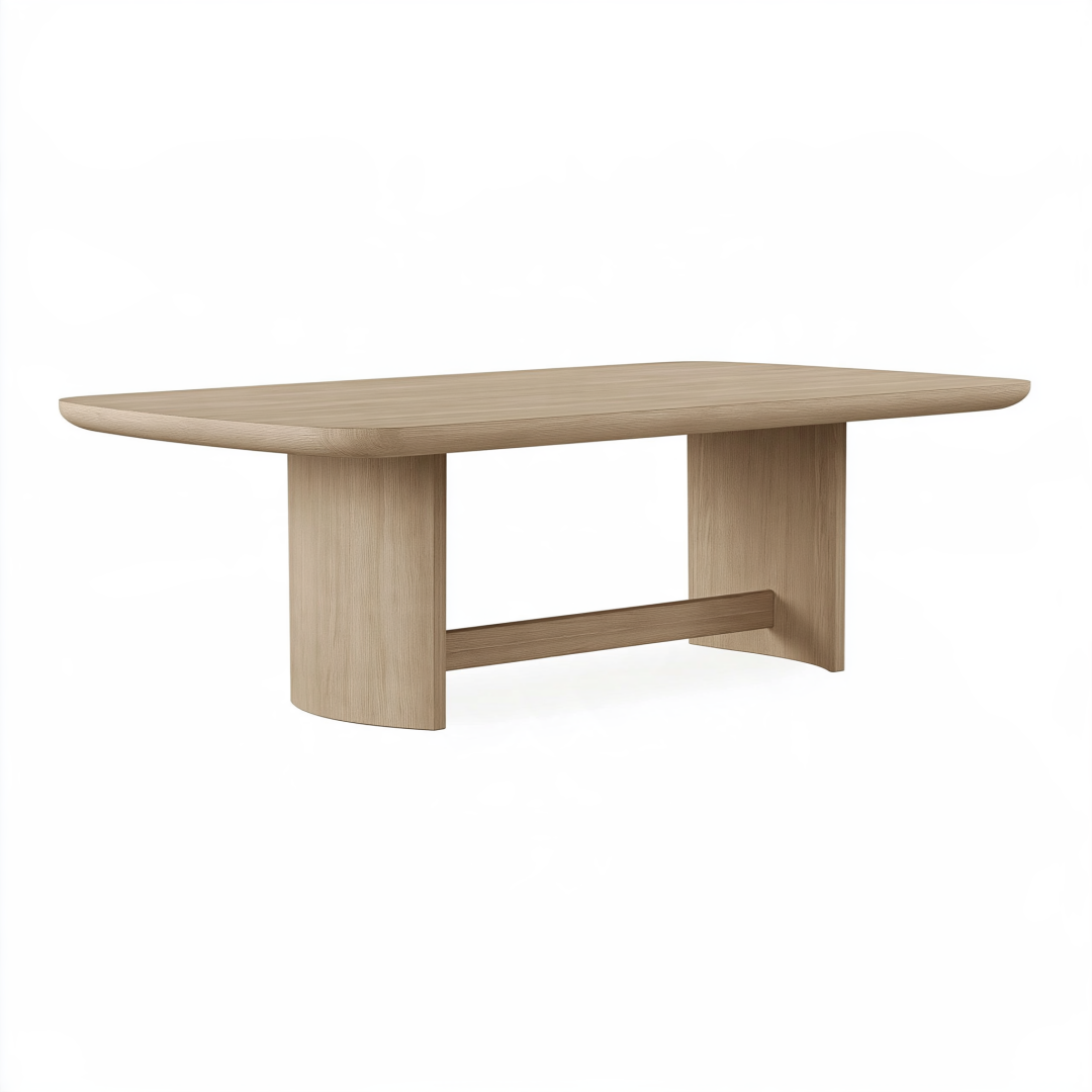 Table à manger 180 x 90 x 75 cm en bois chêne clair style contemporain