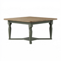 Table de salle à manger 140 x 90 x 75 cm en bois marron et vert style classique