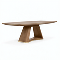 Table à manger 200 x 100 cm en bois marron avec détails dorés style contemporain