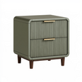 Table de chevet 50 x 40 x 60 cm vert olive en bois avec 2 tiroirs style contemporain