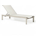 Bain de soleil 200 x 70 cm en aluminium beige avec dossier réglable pour extérieur