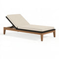 Chaise longue 200 x 70 cm en bois beige et noir avec dossier réglable pour extérieur