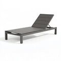 Bain de soleil 200 x 65 cm en aluminium gris anthracite à dossier réglable pour extérieur